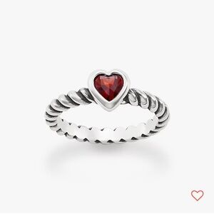James Avery Gemstone Heart Twisted Wire Ring - Size 7